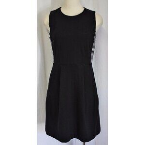 MADEWELL ABROAD DRESS IN STRIPE-INSET TRUE BLACK SIZE 2 NWT C0363
